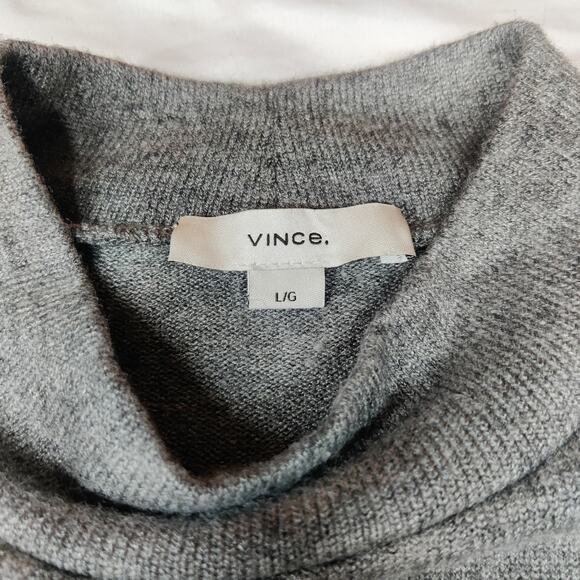 Vince Mock Neck Long Sleeve Knit Sweater Dress Large Minimalist Quiet Luxury - Picture 6 of 12